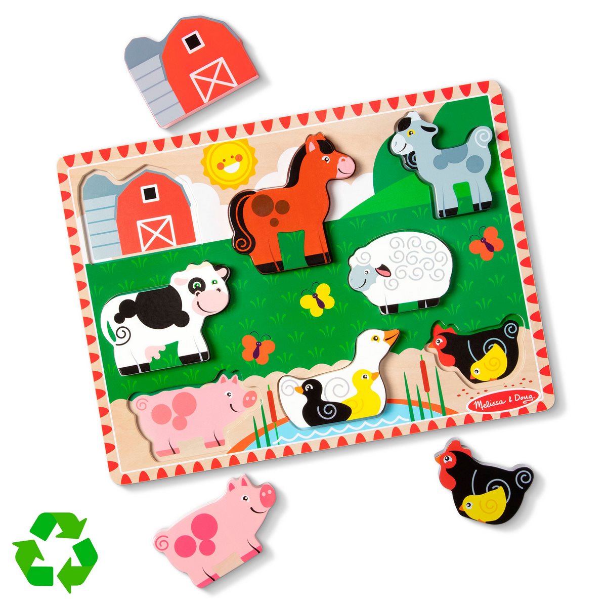 Puzzle Encaje De Madera 3D Melissa & Doug - Granja